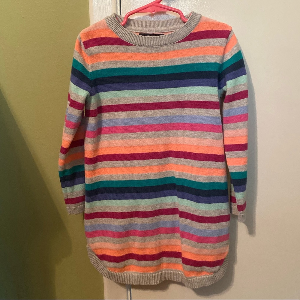 Cute striped tunic length sweater - EUC